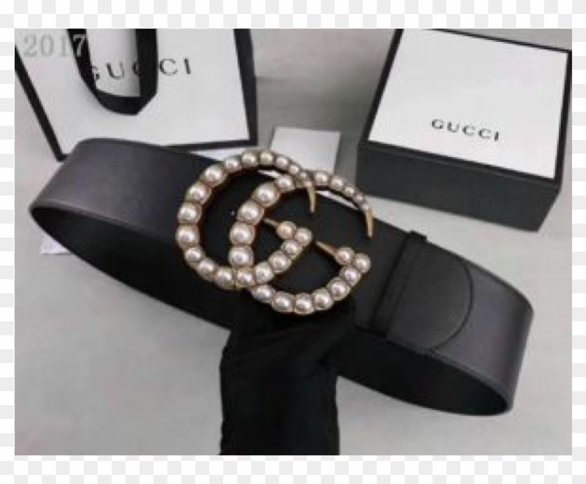 white gucci belt with pearls