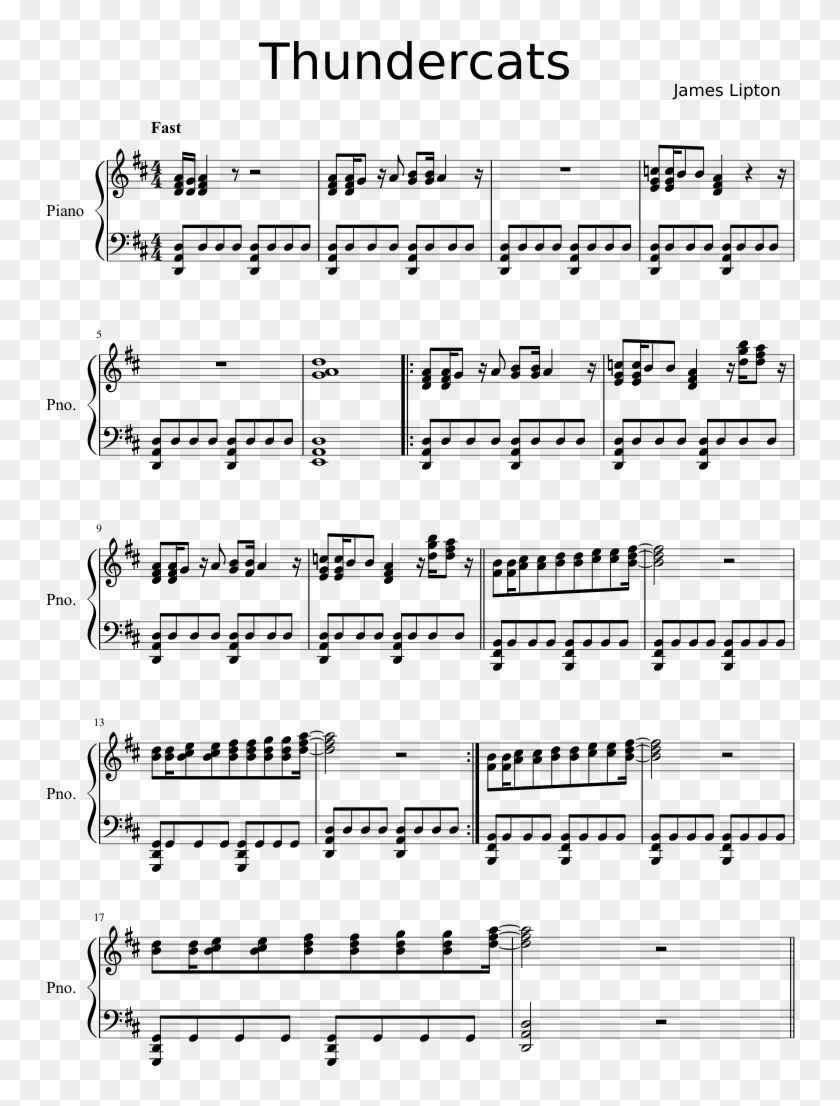 Thundercats Sheet Music Composed By James Lipton 1 - Vow To Thee My Country Sheet Music Clipart