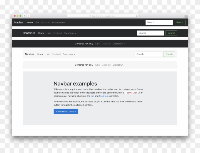Bootstrap 4 Navbars - Bootstrap 4 Navbar Center Clipart