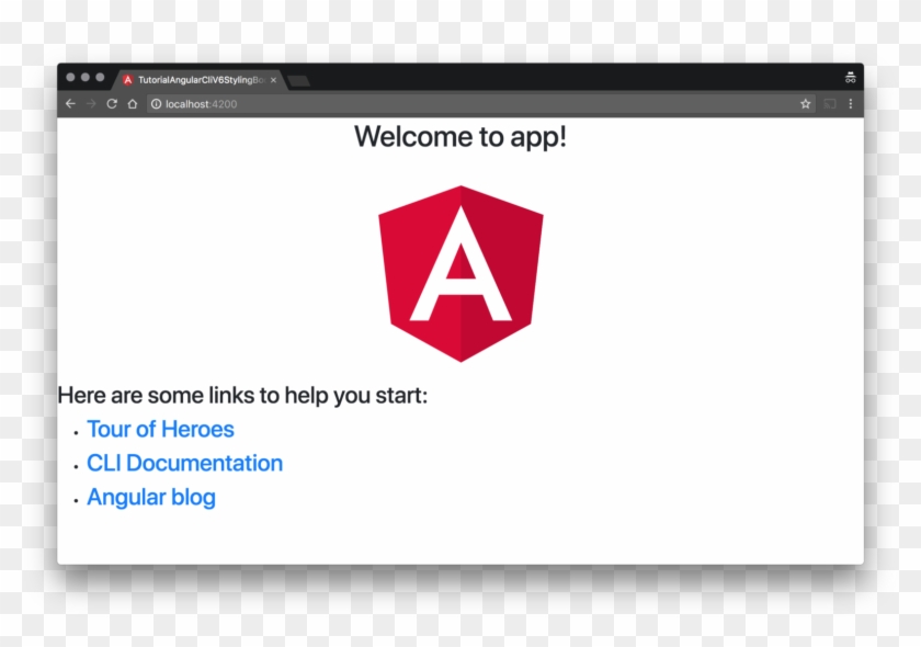 Default Angular App With Bootstrap Loaded - Angular 2 Clipart
