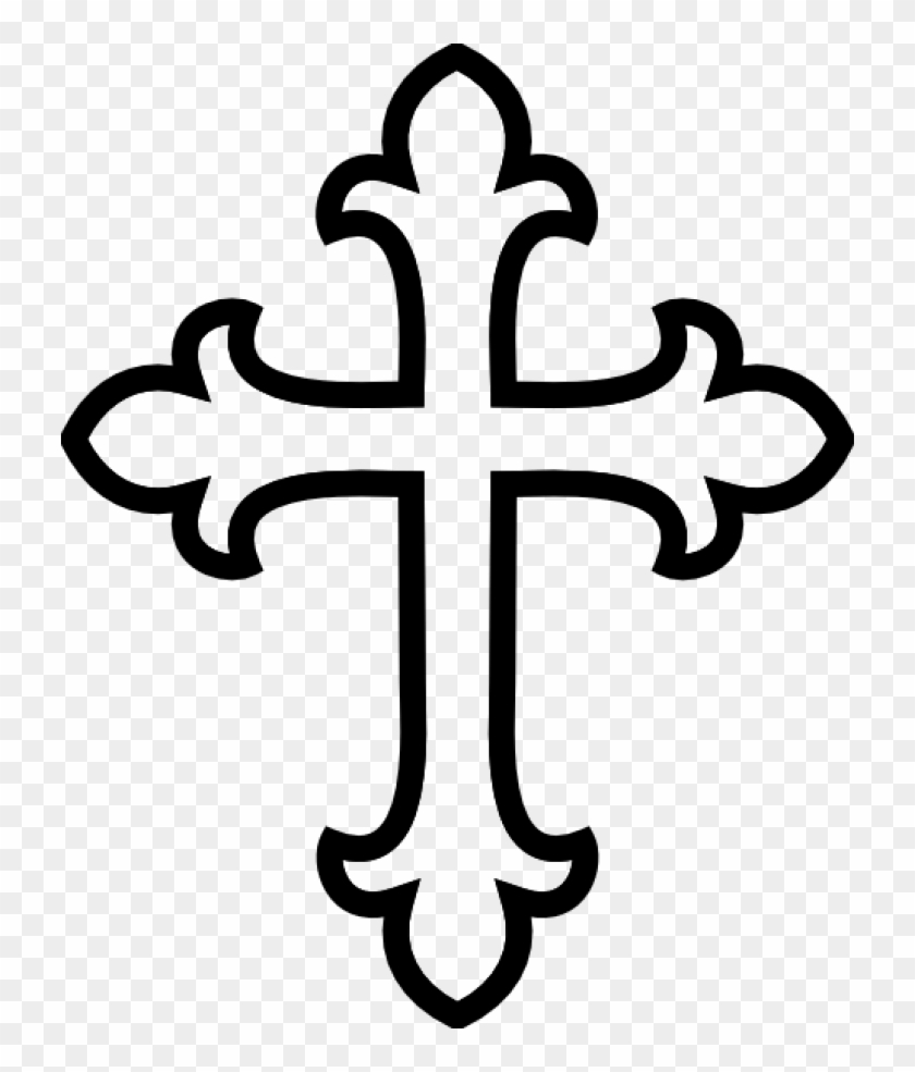 Permalink To Cross Clipart Black And White Flower Clipart - Cross Clipart Black And White - Png Download
