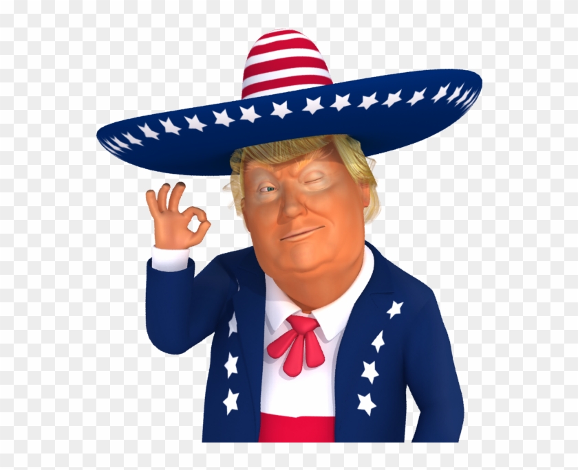 #trumpsticker It's Ok 3d Mexican Trump Caricature - Trump Mexican Clipart