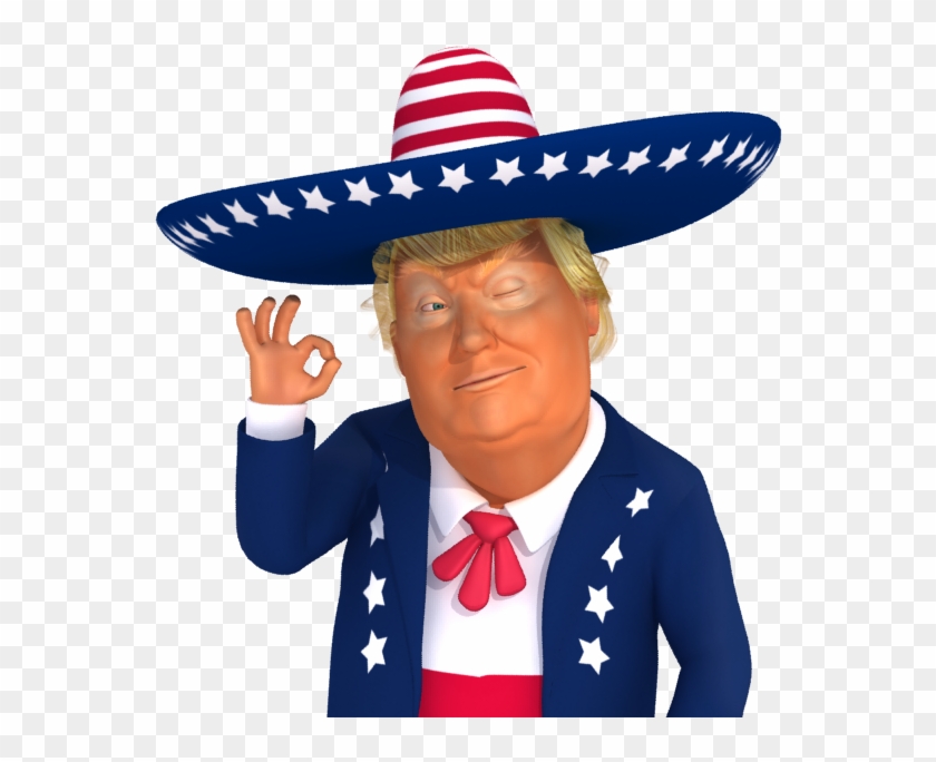 #trumpsticker It's Ok 3d Mexican Trump Caricature - Trump Mexican Clipart #1339505