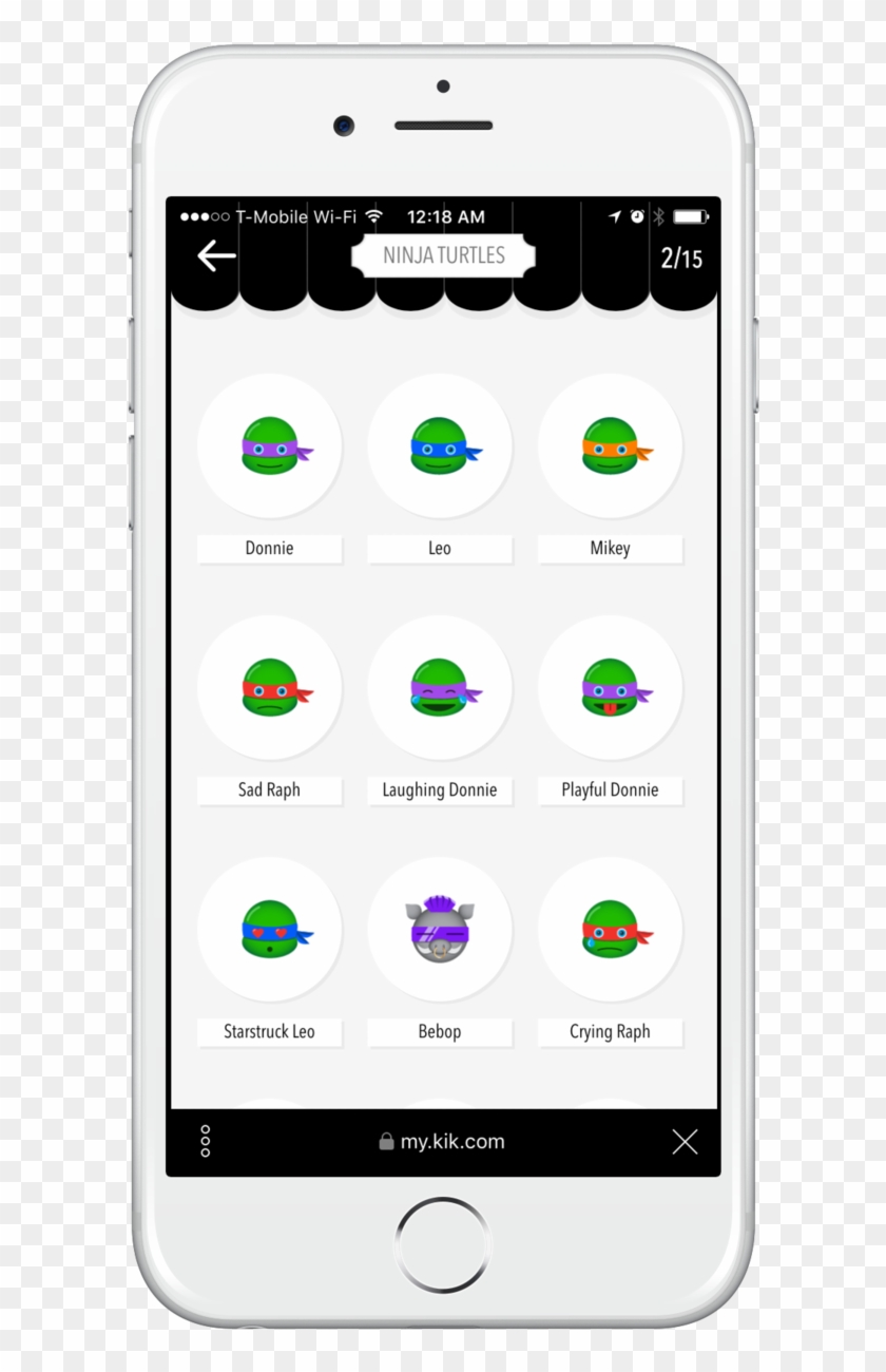 Kik Messenger Emojis Ui April Cheung Pack - Ninja Turtle Emoji Kik Clipart #1341250