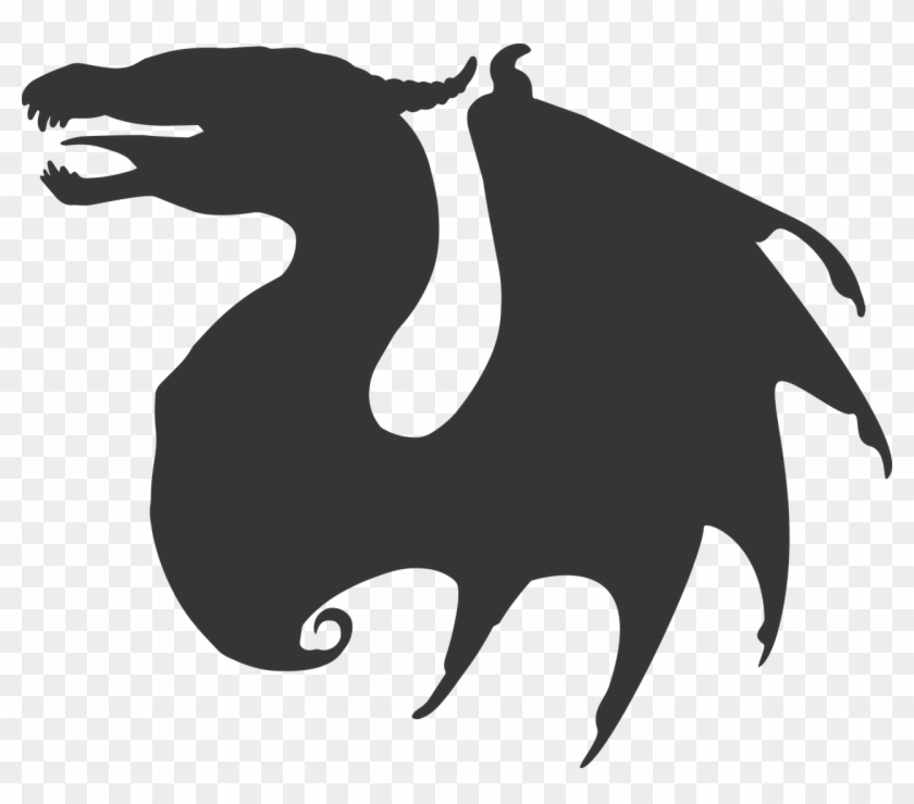 Dragon,dragon Vector,dragon - Силуэт Дракон Clipart #1341318