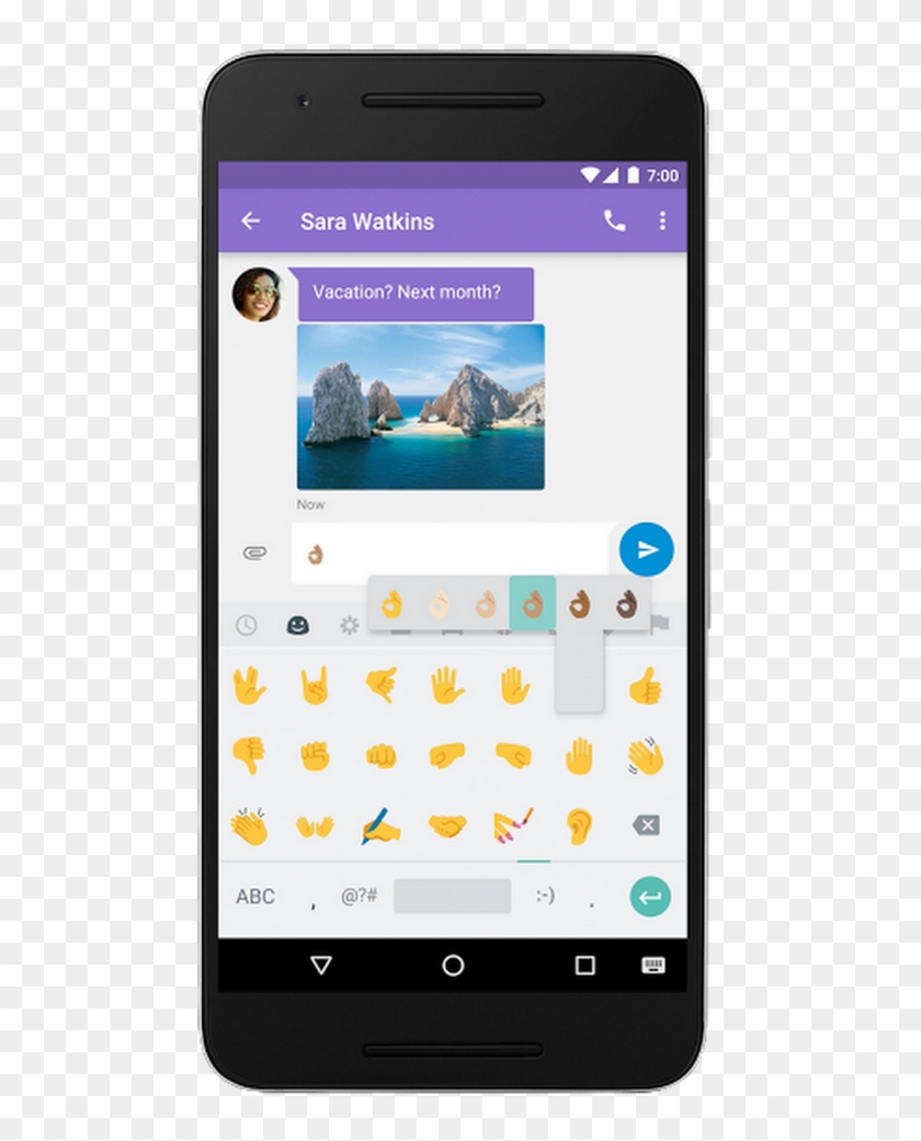 N Was For Nougat And New Emoji - Android Nougat Samsung S7 Message Clipart