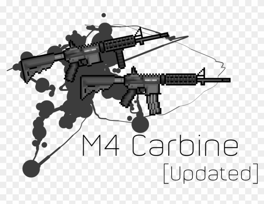 Drawn Sniper M4 Carbine - Assault Rifle Clipart