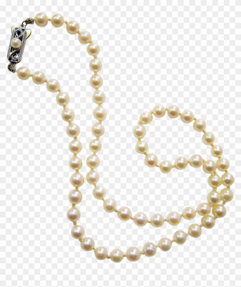 Mikimoto Pearl Necklace - 1950s Mikimoto Pearl Necklace Clipart #1342052