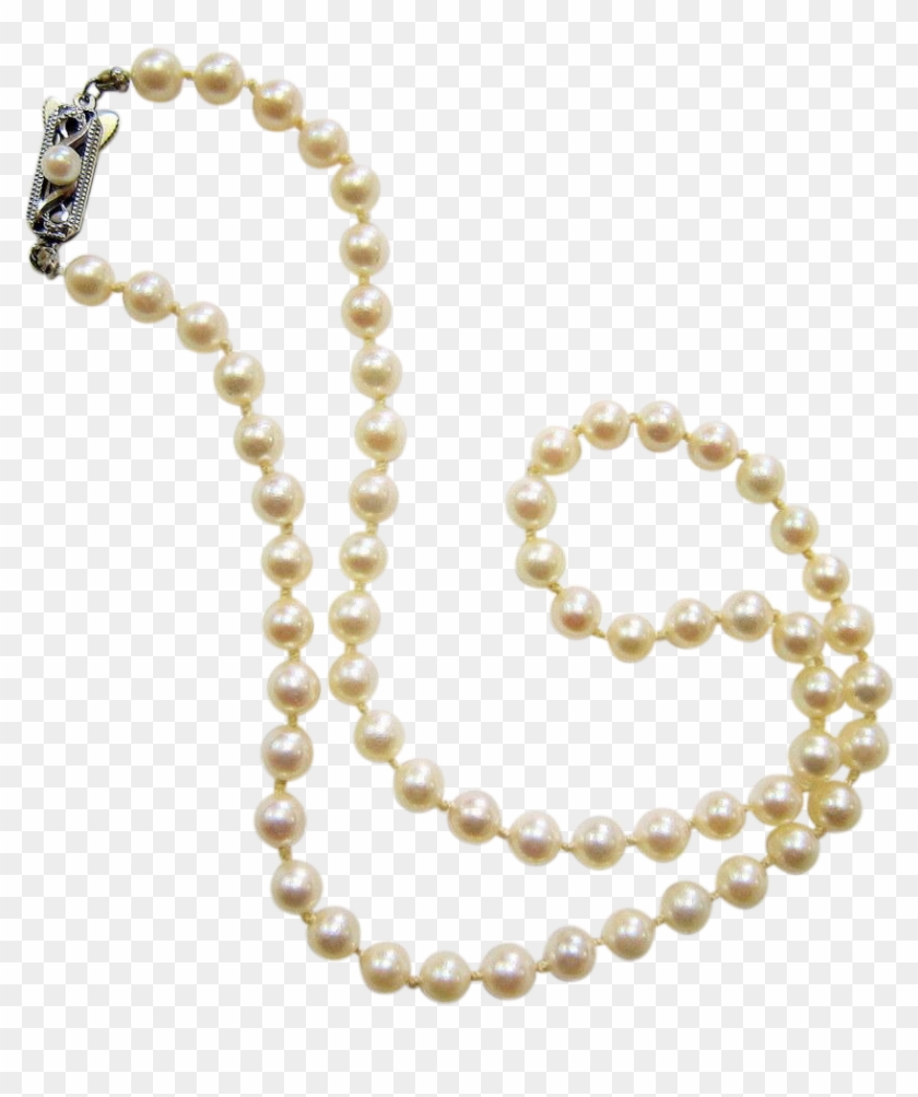 Mikimoto Pearl Necklace - 1950s Mikimoto Pearl Necklace Clipart