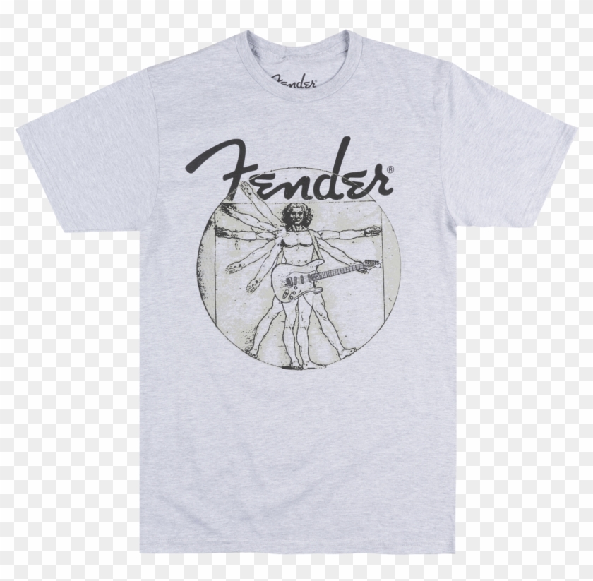 Fender Electric Guitars Vitruvian Man T-shirt Music Clipart