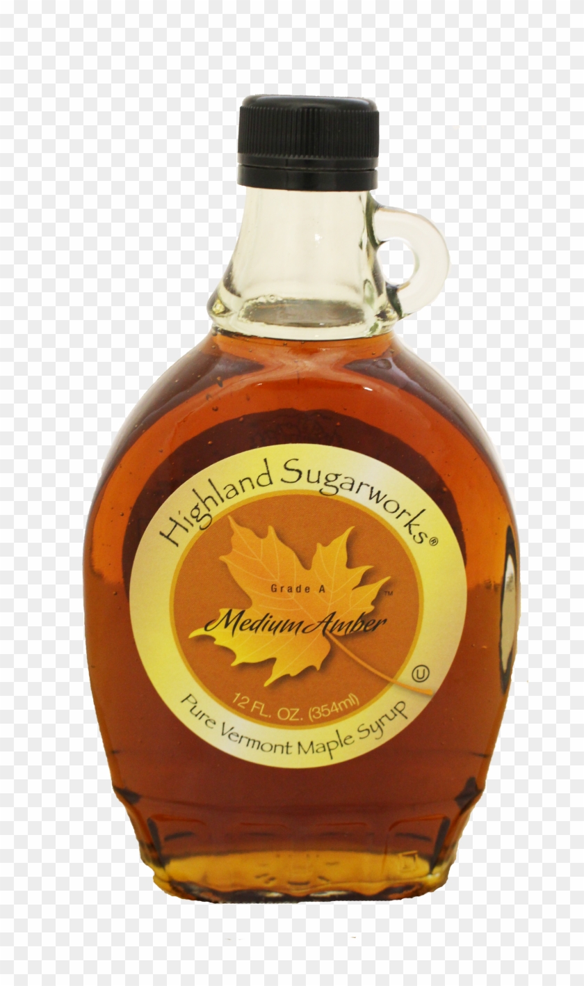 Highland Sugarworks Maple Glass Bottle Medium With Clipart
