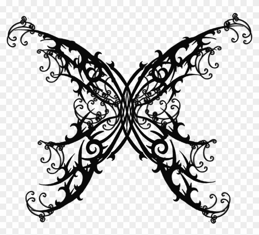 Goth Tattoo Png Photo - Butterfly Tattoo Clipart #1343699