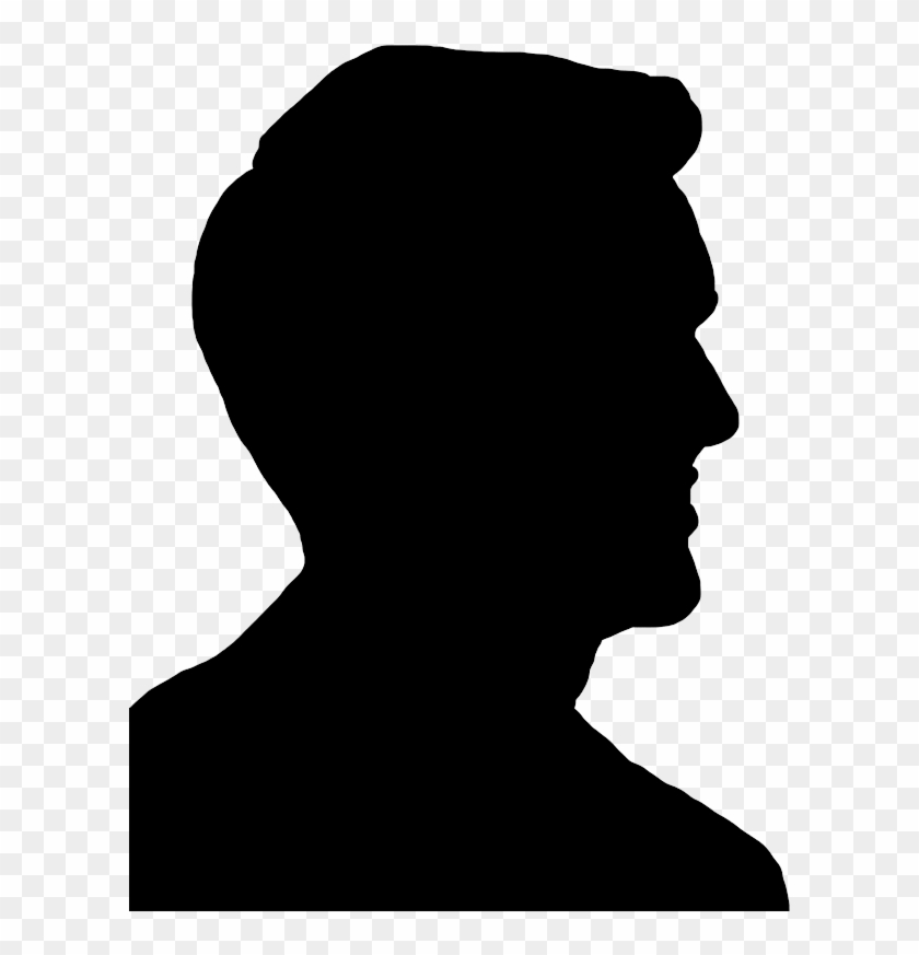 Face Silhouettes Of Men, Women And Children - Silhouette Of A Mans Face Clipart #1344051