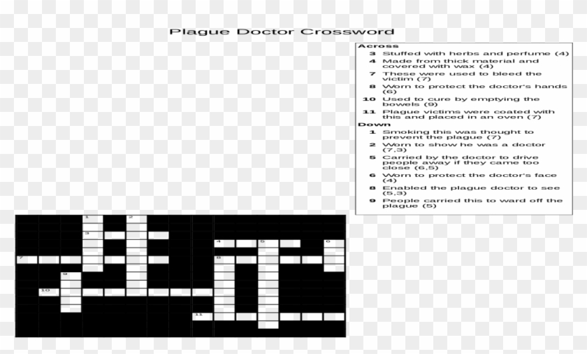 Plague Doctor Crossword Answers Clipart #1344604