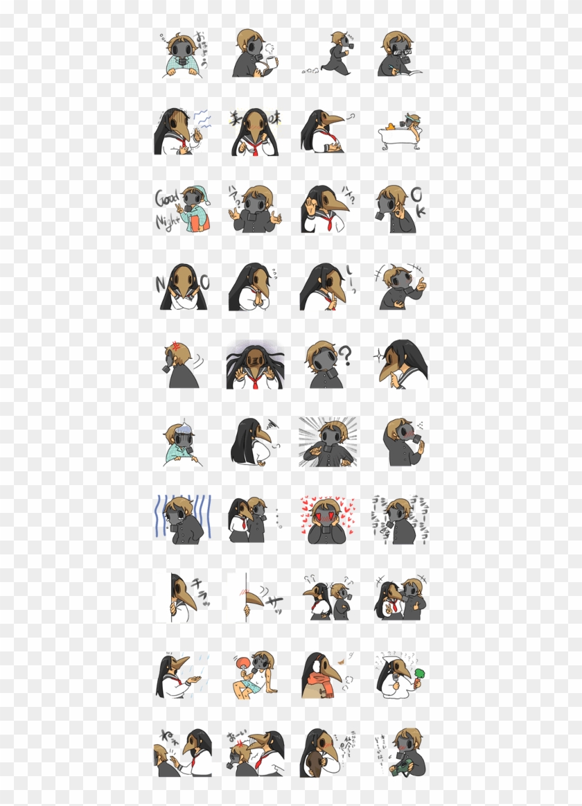 Gas Mask Boy And Plague Doctor Mask Girl - Plague Doctor Costume Clipart
