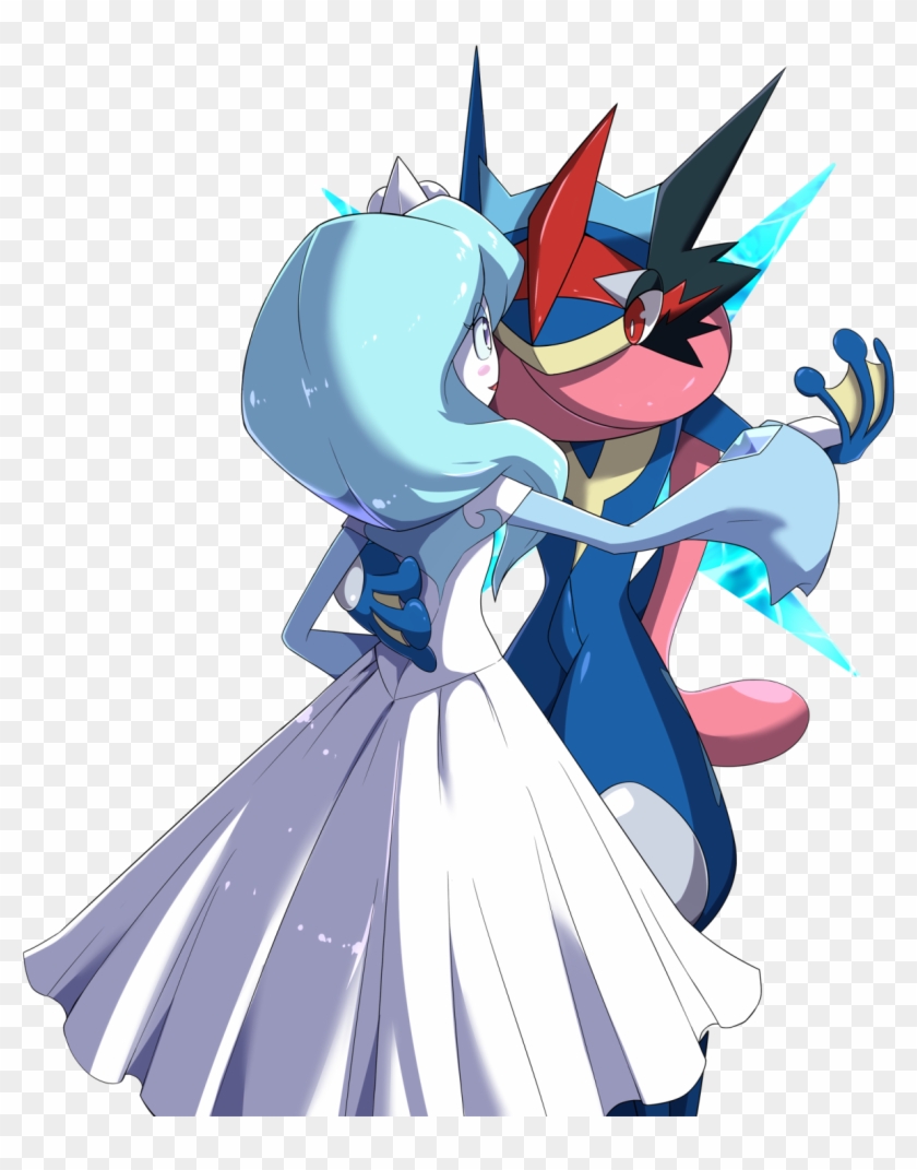 “ Commission For Healercharm Of Ash-greninja And Her - Greninja And Flurriko Clipart #1345346