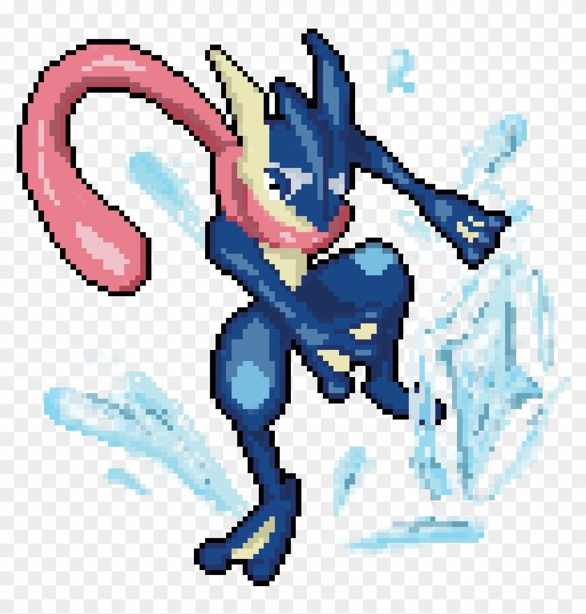 Greninja Transparent Pixel Art Image Free Stock - Pixel Art Pokemon Green Ninja Clipart #1345657