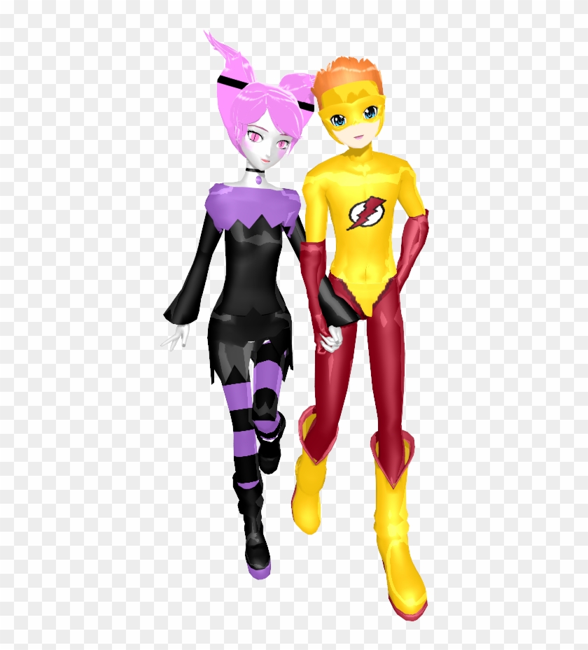 Young Justice Achtergrond Titled Jinx And Kid Flash - Jinx Teen Titans Figure Clipart #1345922