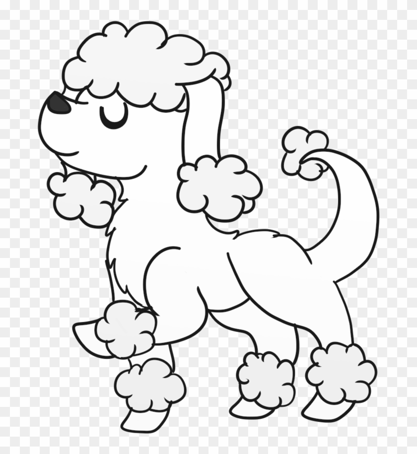 Drawn Printable Image Of Full Size Poodle - Baby Poodle Coloring Pages Clipart