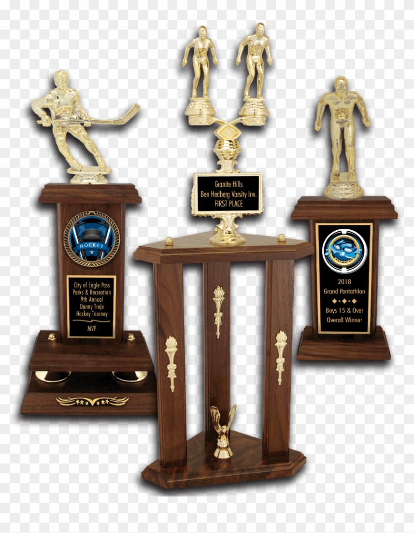 Gymnastics Solid Walnut Trophies - Trophy Clipart