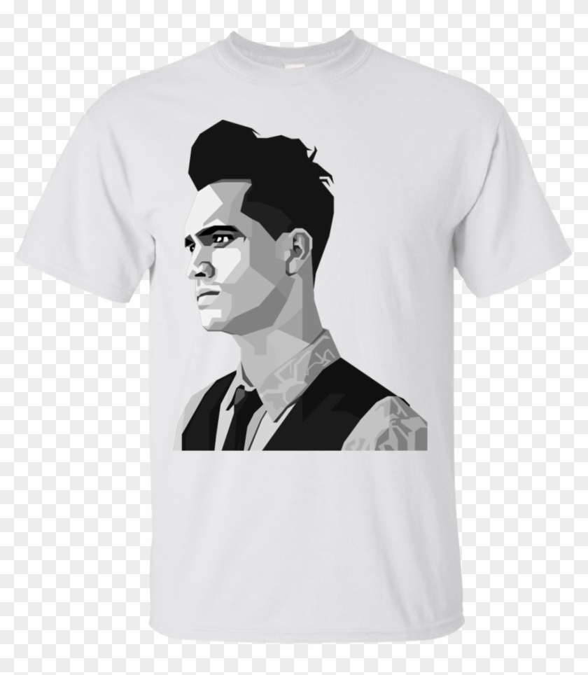 Men T-shirt Brendon Urie Panic At The Disco T Shirt - Brendon Urie Face Outline Clipart #1347339