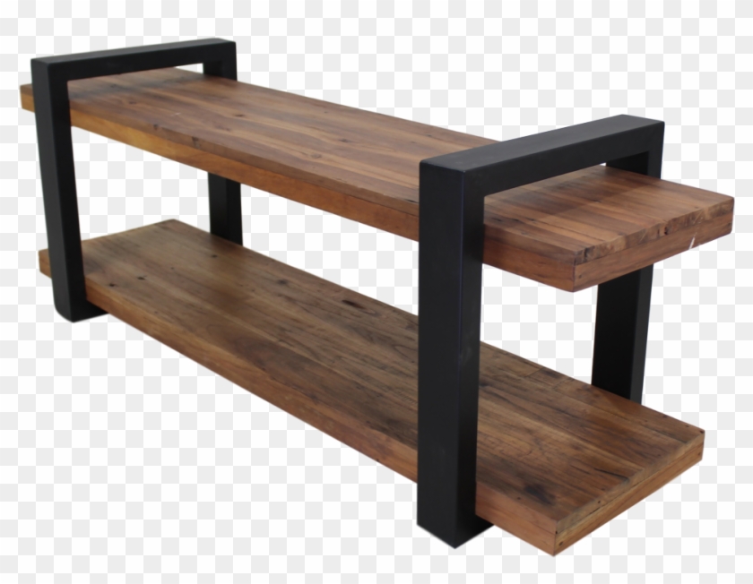 Tv Cabinet - Hout Met Zwart Ijzer Clipart #1347346