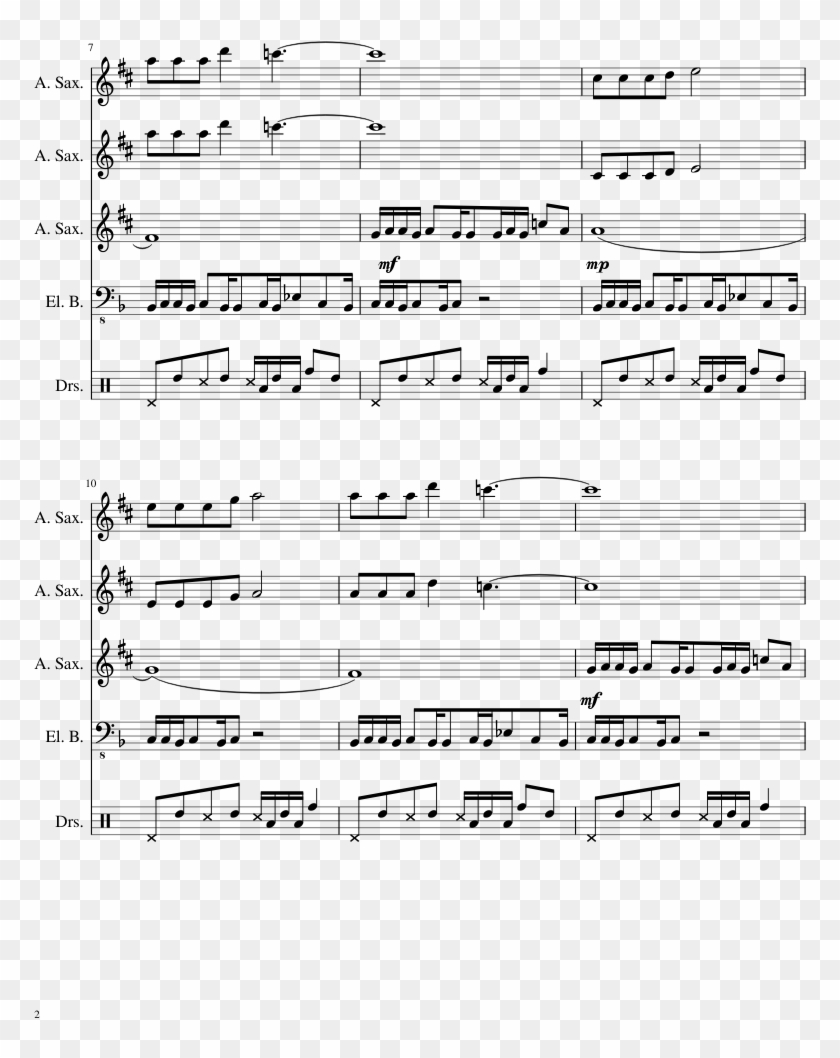 Dani Fantem Sheet Music Composed By Arr - Marshmello Happier Tenor Sax Sheet Music Clipart