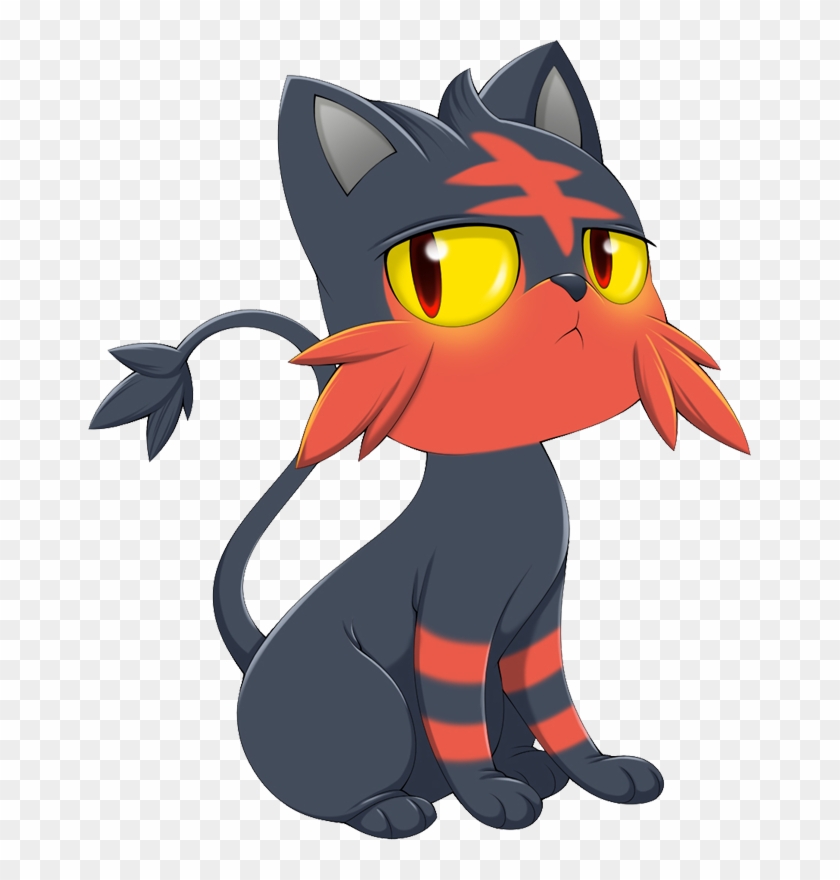 Pokemon Litten Is A Fictional Character Of Humans - Red And Black Pokemon Cat Clipart