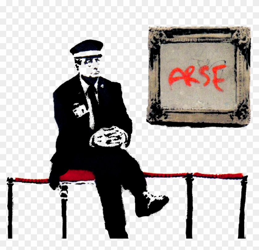 Banksy Art Gallery Guard - Smash The System Banksy Clipart #1347740
