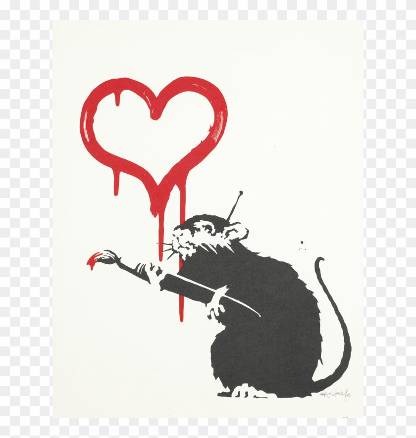 Banksy Love Rat Signed - Banksy Artist Clipart #1348236