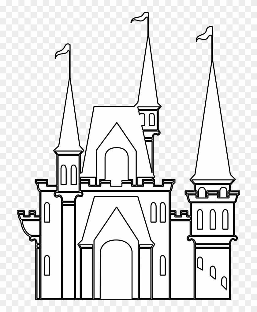 Medium Size Of How To Draw A Disney Castle Easy Cartoon - Castle Clipart Black And White - Png Download