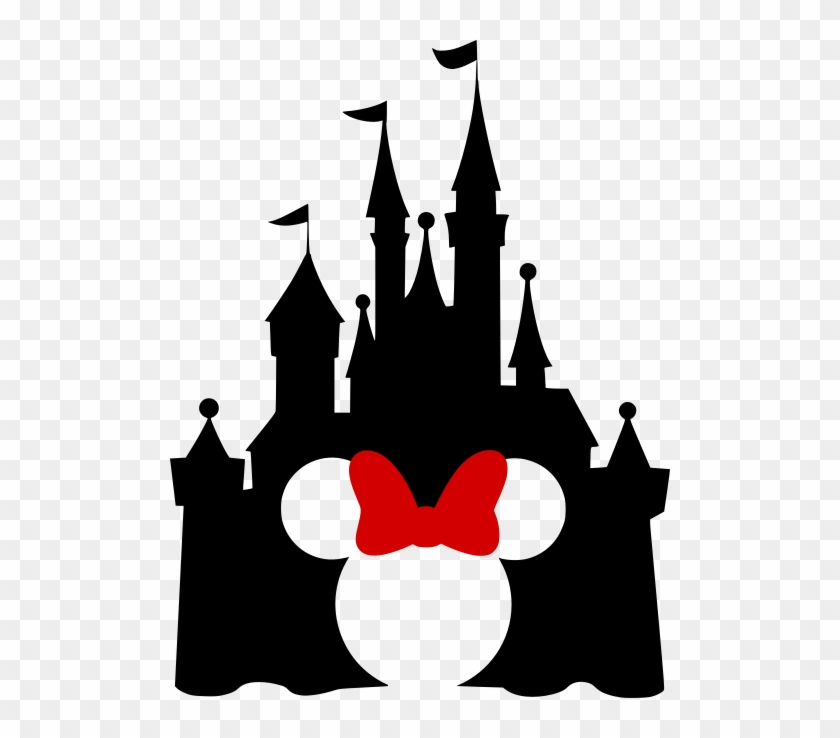 Disney Castle With Mickey Cutout - Disney Castle With Minnie Ears Clipart