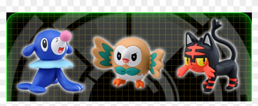 *takara Tomy* Rowlet, Popplio & Litten Monster Collection - Cartoon Clipart