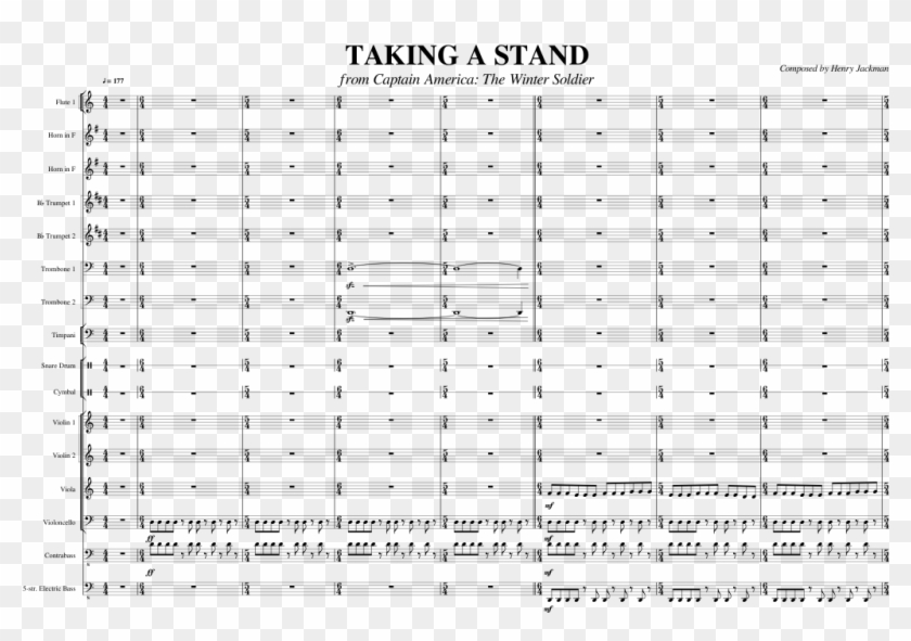 Taking A Stand Sheet Music Composed By Composed By - Captain America Taking A Stand Sheet Music Clipart #1350001