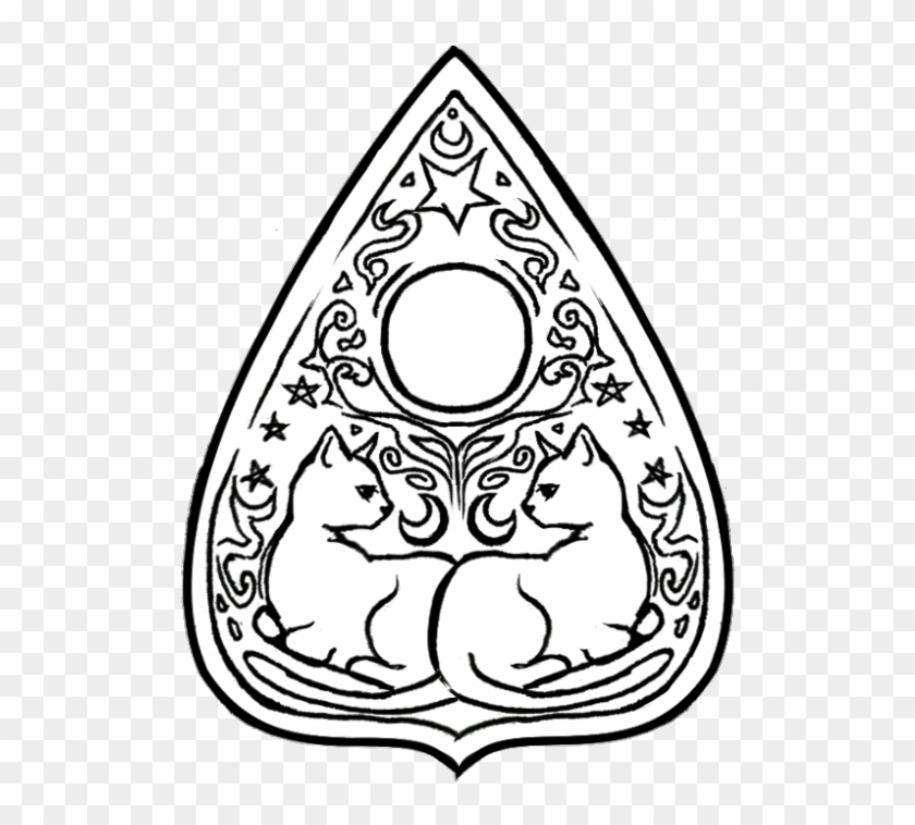 [little Grey Cat Theme] Ouija Tattoo, Cat Tattoo, Body - Ouija Planchette Tattoo Design Clipart #1350405