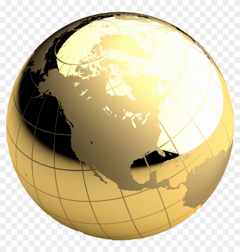 Chrome Globe , Png Download - Silver Globe Png Clipart #1350994