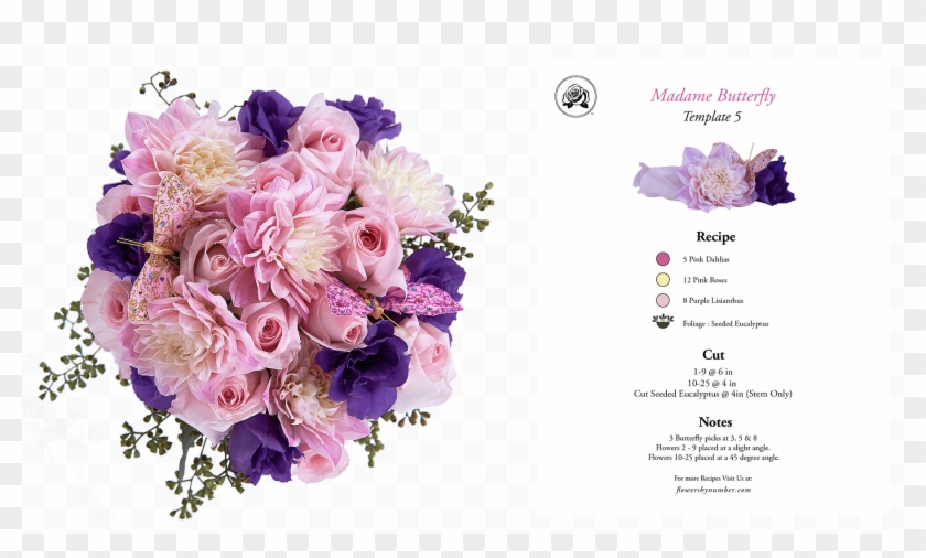 Fbn Arrangement And Recipe 0010 Pink Madame Butterfly - Bouquet Clipart #1353142