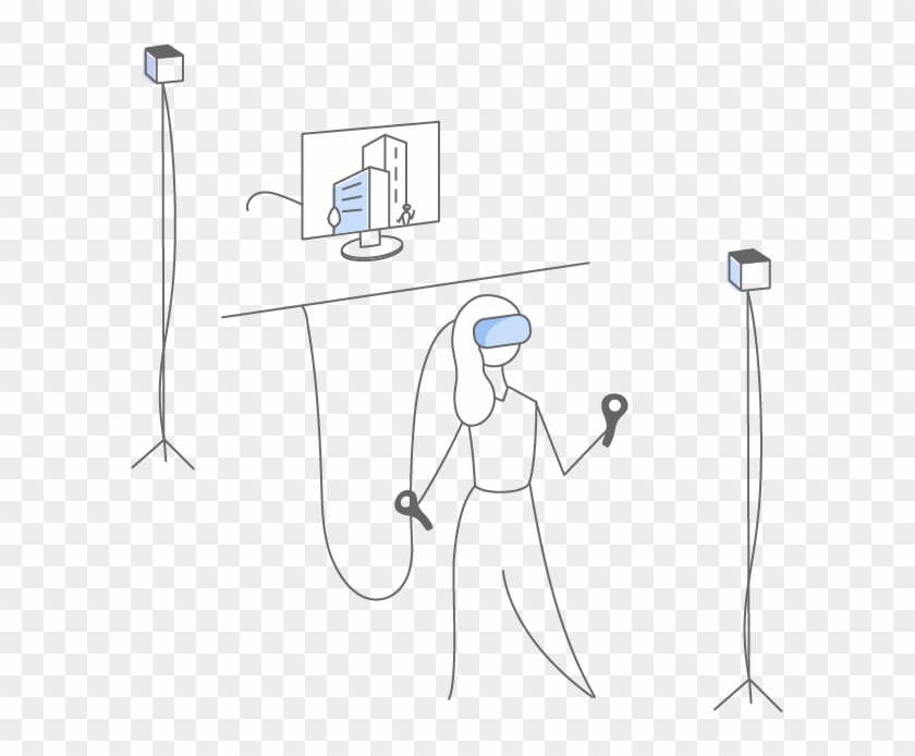Vr Headsets For Immersive Client Presentations - Line Art Clipart #1353702