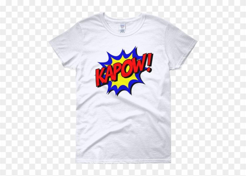 Kapow Comic Women's T-shirt - Chats T Shirt Clipart #1354023
