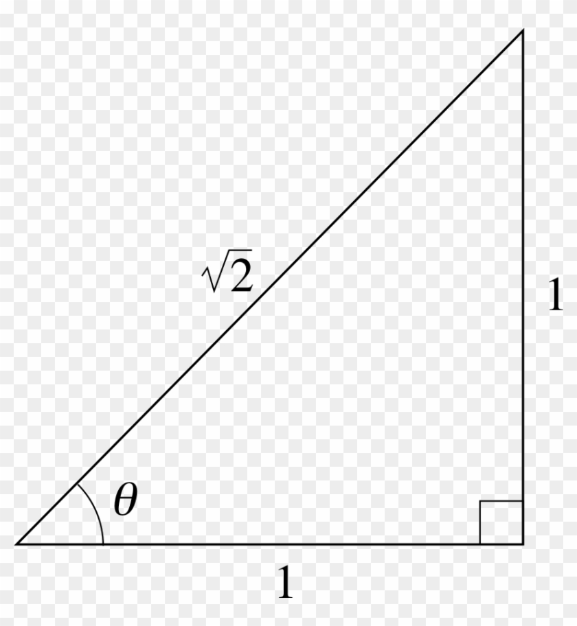 Figure 10 A Right Angled Triangle With Two Equal - Right Triangle With Tangent Of 1 Clipart