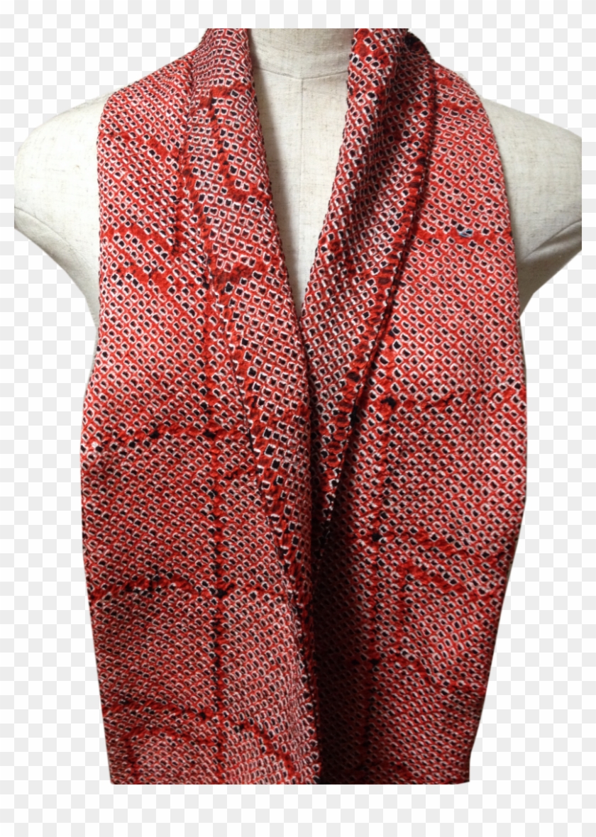 Shibori Scarf Fiery Red - Scarf Clipart #1354793