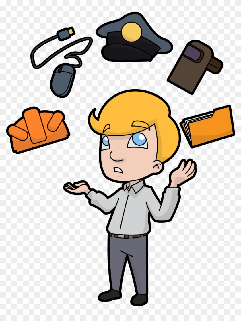 Cartoon Man Juggling Careers Clipart #1354822