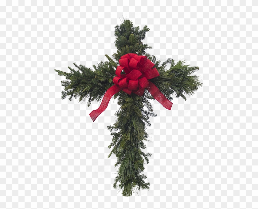 Cross Wreath - Christmas Ornament Clipart #1354826