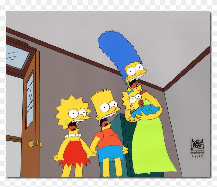 Marge, Maggie, Lisa & Bart Simpson - Cartoon Clipart #1354875
