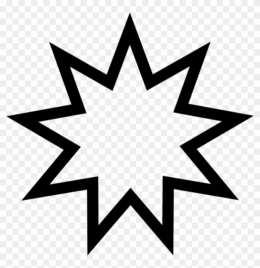Star Text Symbol - Bahá Í Faith Symbol Clipart #1355326