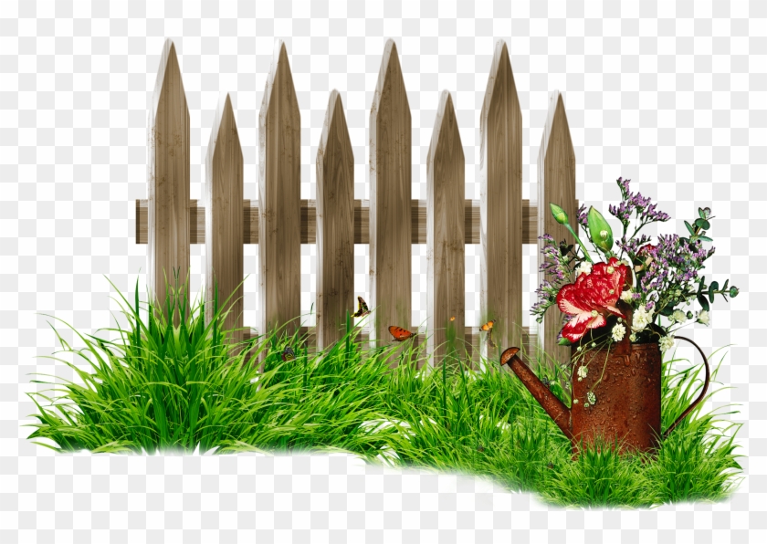Fence Garden Lawn Clip Art - Grass Png Transparent Png