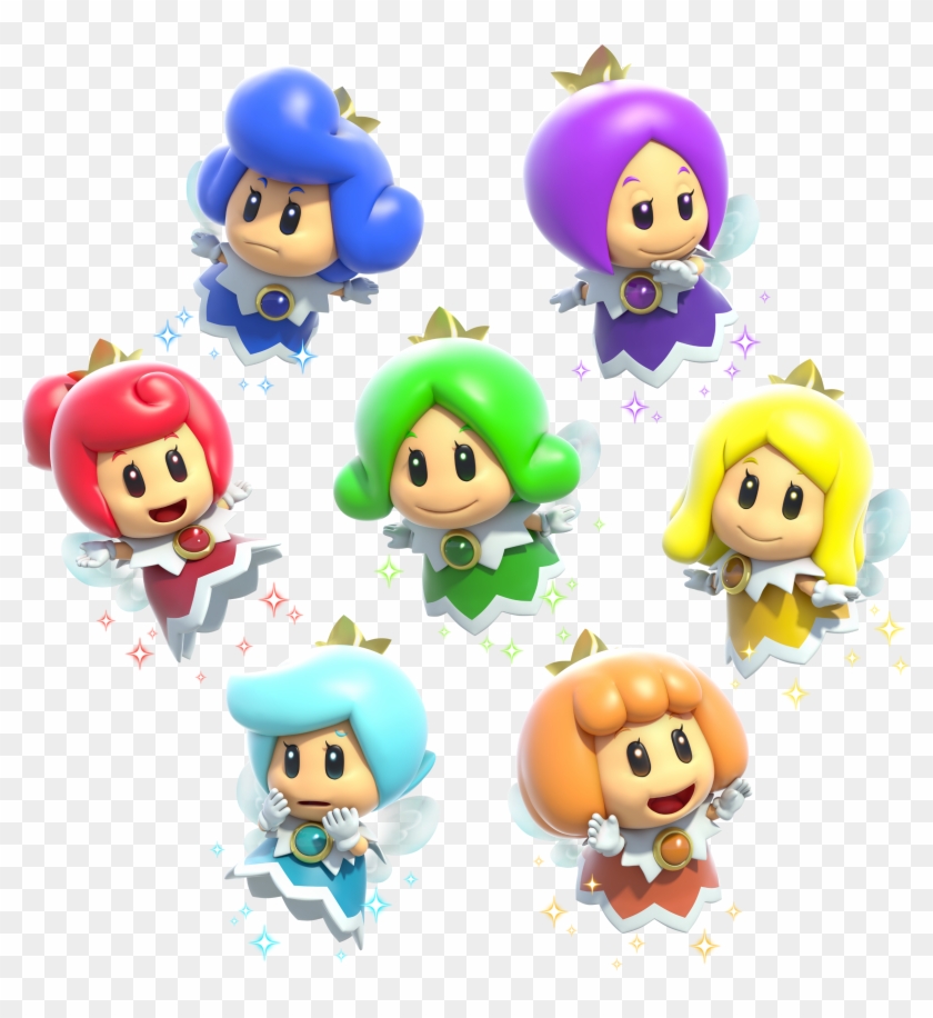 Fairy Group Artwork - Super Mario 3d World Fairies Clipart
