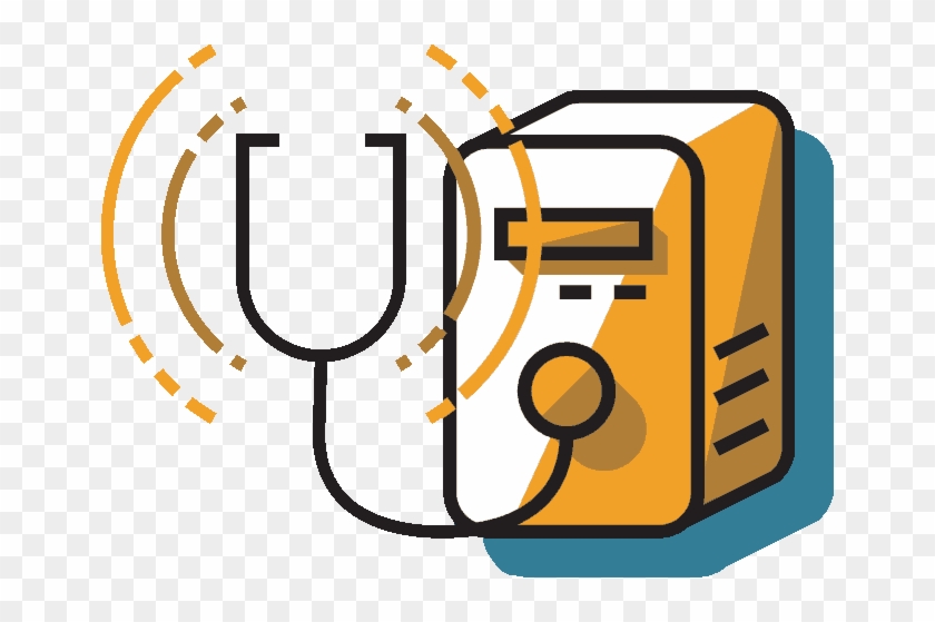Illustration Of A Stethoscope Checking Up On A Computer Clipart #1356948