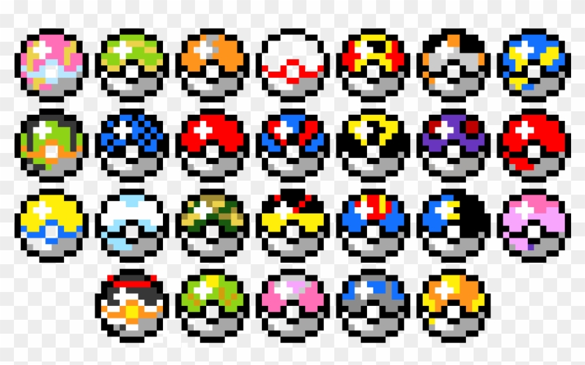 Pixel Art Pokeballs Png Download Pixel Art Pokeballs