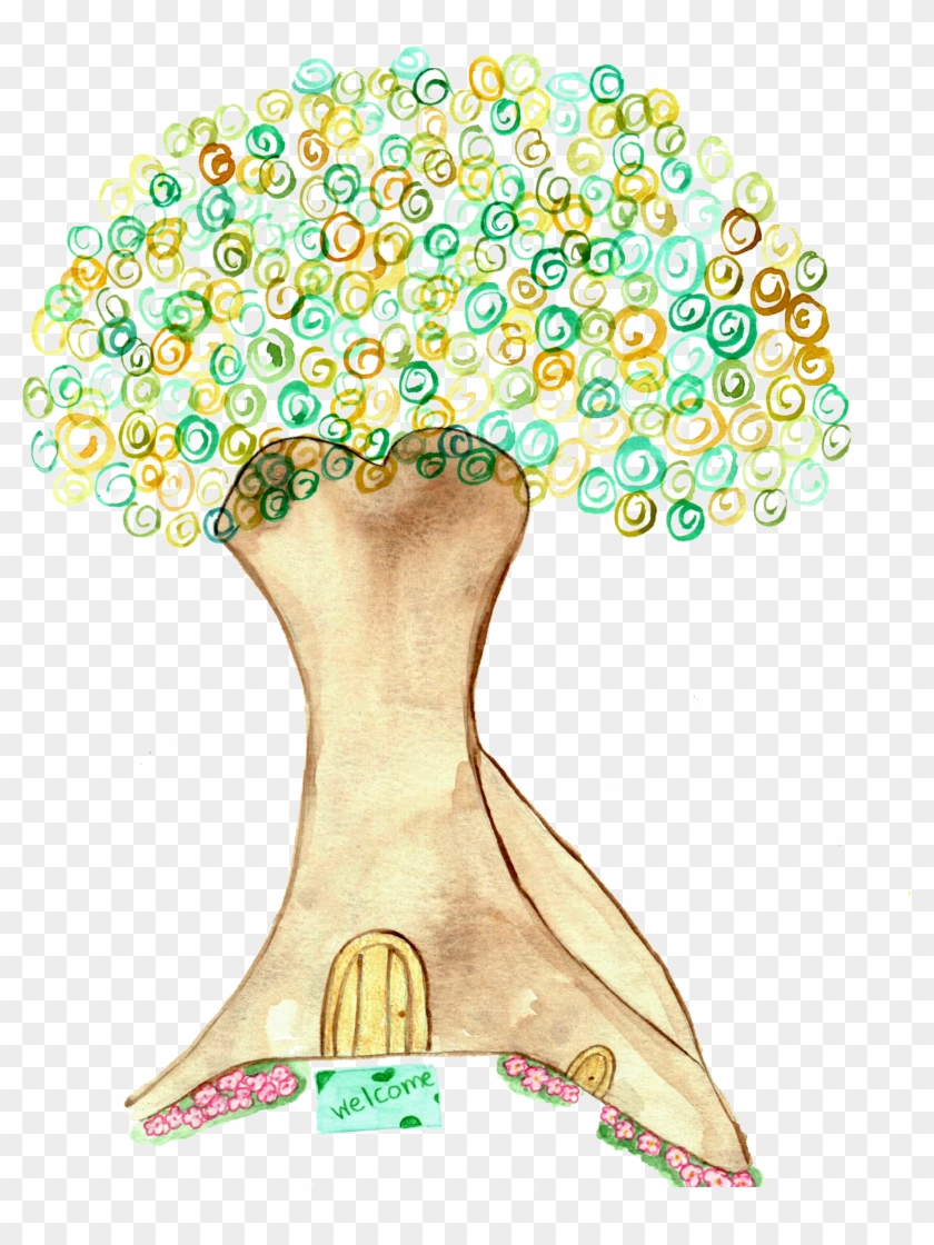 Squirrel Tree - Illustration Clipart